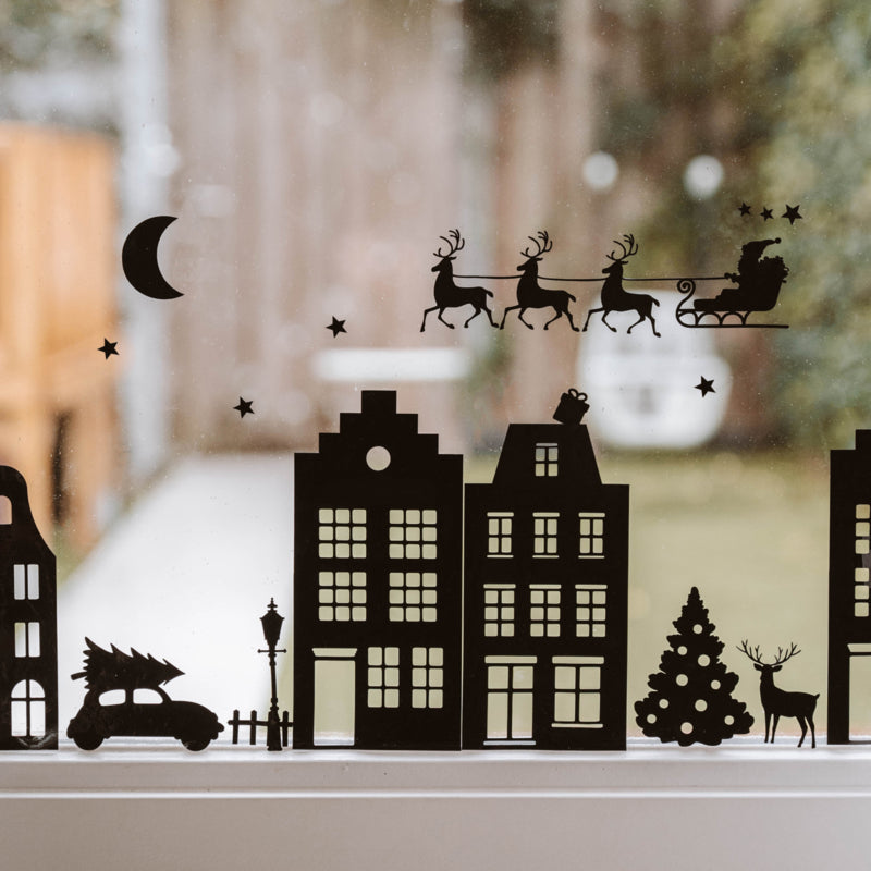 Raamstickers | Huisjes #1