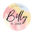 Traktatie sticker met naam | Verjaardag