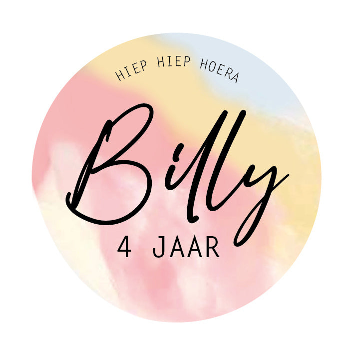 Traktatie sticker met naam | Verjaardag
