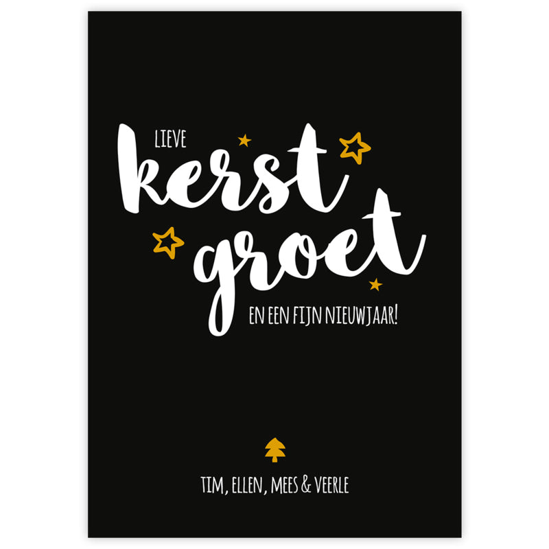 Kerstkaarten set met naam | Lieve Kerstgroet