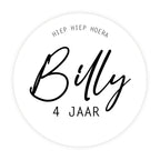 Traktatie sticker met naam | Verjaardag