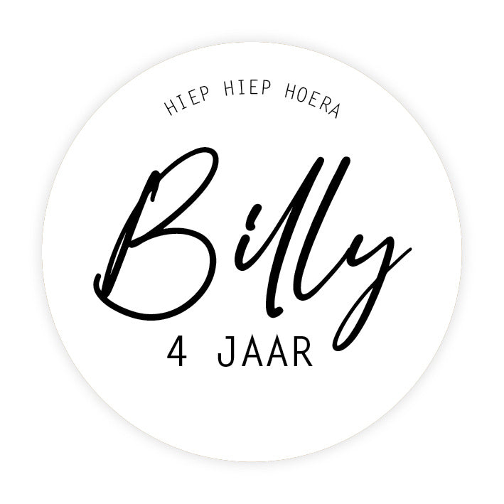 Traktatie sticker met naam | Verjaardag