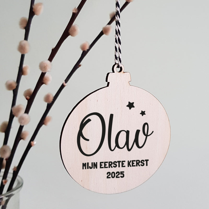 Kerstbal hout | Eerste Kerst